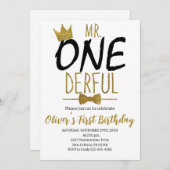 黒白、オネダーフル誕生日、リトル・マン 招待状 (正面/裏面)