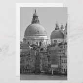 黒白 グランドカナル ヴェネツィア イタリア 旅行 便箋 (正面/裏面)