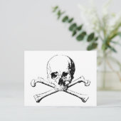 黒白 スカル&ザ・ボーンズ ポストカード (スタンド正面)