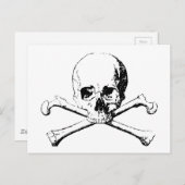 黒白 スカル&ザ・ボーンズ ポストカード (正面/裏面)