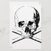 黒白 スカル＆ザ・ボーンズ 便箋 (正面/裏面)