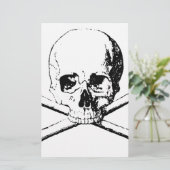 黒白 スカル＆ザ・ボーンズ 便箋 (スタンド正面)