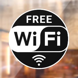 黒白 ビジネス 無料 Wi-Fi ウィンドウサイン