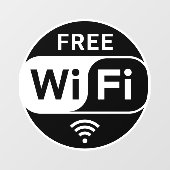 黒白 ビジネス 無料 WiFi ウィンドウサイン (シート)