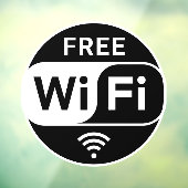 黒白 ビジネス 無料 WiFi ウィンドウサイン (シート3)