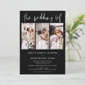 黒白 フォト ウェディング シンプル ミニマリスト 招待状 (スタンド正面)