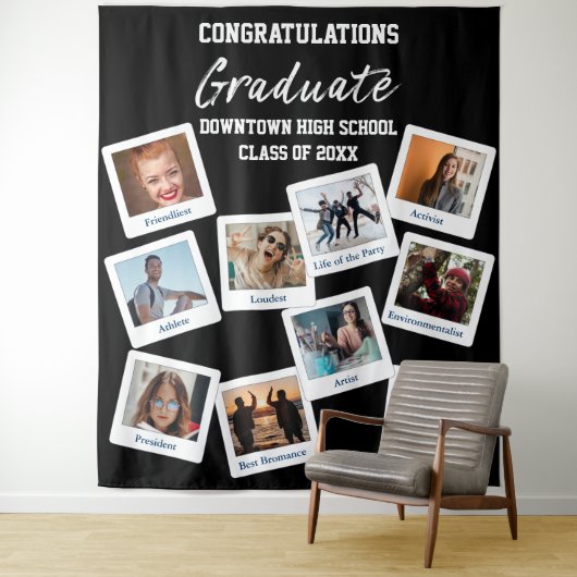 黒白 卒業 インスタ 写真 学校 ニックネーム タペストリー (インサイチュ)