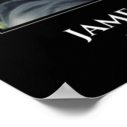 黒白 生前の写真を飾る 追悼式の案内 ポスター (角)