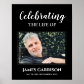 黒白 生前の写真を飾る 追悼・偲ぶ会 ポスター (正面)