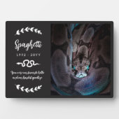黒白 緑の写真 ヘビ 記念品 フォトプラーク (正面)