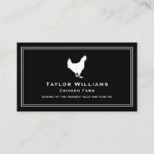 黒白 鶏 農場 動物 卵 農家 鳥類 名刺 (正面)