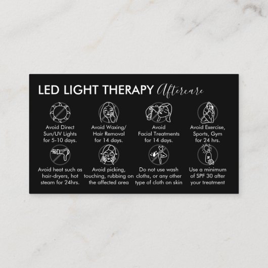 黒白LEDライトセラピーアフターケア 名刺 (裏面)