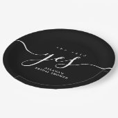 黒白She言ったYesブライダルシャワー ペーパープレート (アングル)