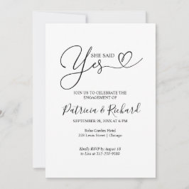 黒白She言ったYes婚約パーティ 案内状