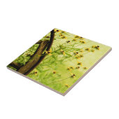 黒目のスーザンおよび荷馬車の車輪の写真 タイル (側面)