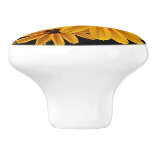 黒目のスーザンによっては花の陶磁器のノブが開花します セラミックノブ (側面)