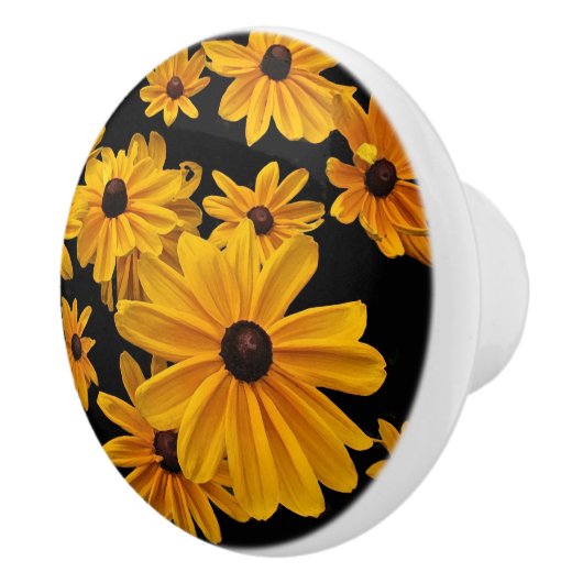 黒目のスーザンによっては花の陶磁器のノブが開花します セラミックノブ (右)