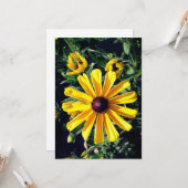 黒目のスーザンイエローフラワー カード (正面/裏面インサイチュ)