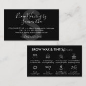 黒目の眉毛ワックス染色アフターケアの説明 名刺 (正面/裏面)