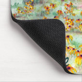 黒目のSusansの野生の花の納屋の水彩画 マウスパッド (コーナー)