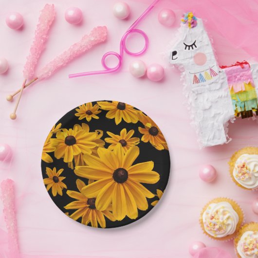 黒目スーザンイエローフラワー7インチ紙プレート ペーパープレート (パーティー)