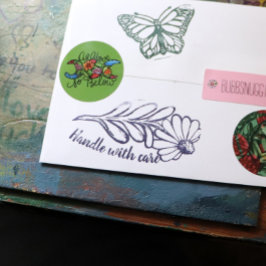 黒目スーザン気にフラワーデイジーアートでハンドル ラバースタンプ