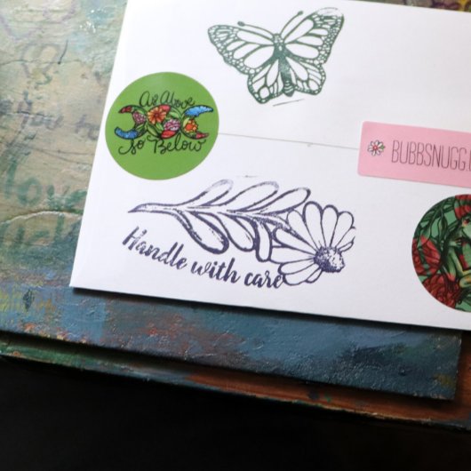 黒目スーザン気にフラワーデイジーアートでハンドル ラバースタンプ