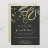 黒真珠銀リボン切断用グランドオープン 招待状 (正面/裏面)