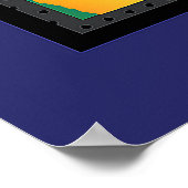 黒眼鏡レインボードットを着た超現実的な女性 ポスター (角)