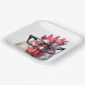 黒眼鏡付き鶏 ペーパープレート (傾斜あり)