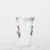 黒眼鏡・サングラスをかけている白猫 アクリルタンブラー (右)