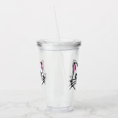 黒眼鏡・サングラスをかけている白猫 アクリルタンブラー (左)