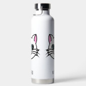 黒眼鏡・サングラスをかけている白猫 ウォーターボトル (右面)