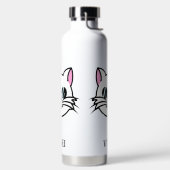 黒眼鏡・サングラスをかけている白猫 ウォーターボトル (左面)