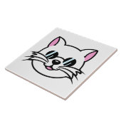 黒眼鏡・サングラスをかけている白猫 タイル (側面)