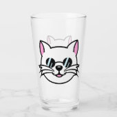 黒眼鏡・サングラスをかけている白猫 タンブラーグラス (裏面)