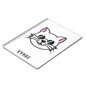 黒眼鏡・サングラスをかけている白猫 ノートブック (左側)