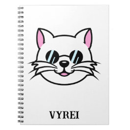 黒眼鏡・サングラスをかけている白猫 ノートブック