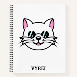 黒眼鏡・サングラスをかけている白猫 ノートブック