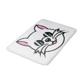 黒眼鏡・サングラスをかけている白猫 バスマット (アングル)