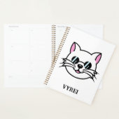 黒眼鏡・サングラスをかけている白猫 プランナー手帳 (ディスプレー)