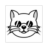 黒眼鏡・サングラスをかけている白猫 ラバースタンプ (インプリント)