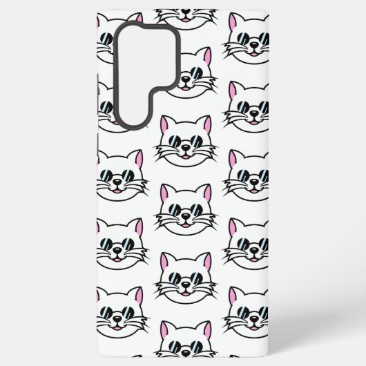 黒眼鏡・サングラスをかけている白猫 SAMSUNG GALAXYケース (裏面)