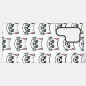 黒眼鏡・サングラスをかけている白猫 SAMSUNG GALAXYケース (裏面横)