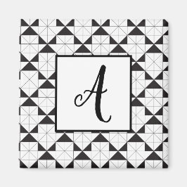 黒矢印の幾何学模様の白い矢印 マグネット