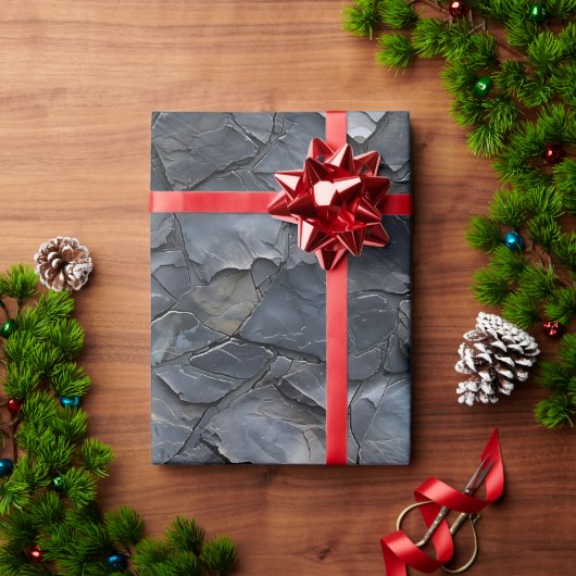 黒石板石質包み紙転が ラッピングペーパー (クリスマスギフト)