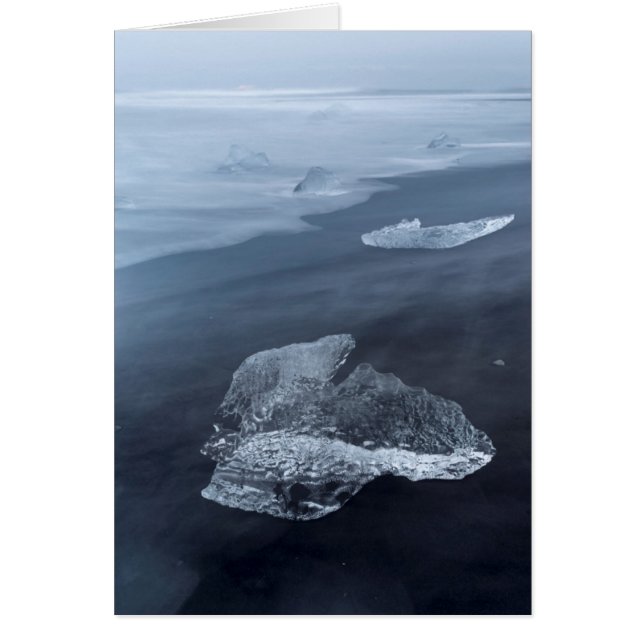 黒砂ビーチと氷、アイスランド (正面)