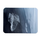 黒砂ビーチと氷（アイスランド） マグネット (横)