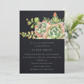 黒砂漠多肉性サボテンの葉ブライダルシャワー 招待状 (スタンド正面)