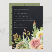 黒砂漠多肉性サボテンの葉婚約 招待状 (正面/裏面)